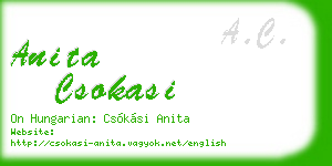anita csokasi business card